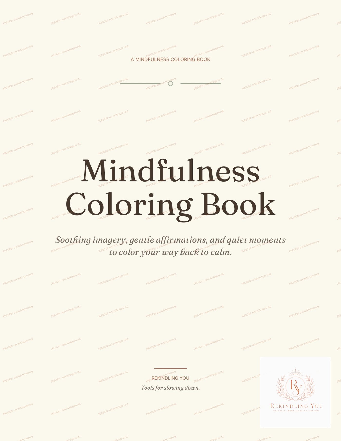 Mindfulness Coloring Book cover preview