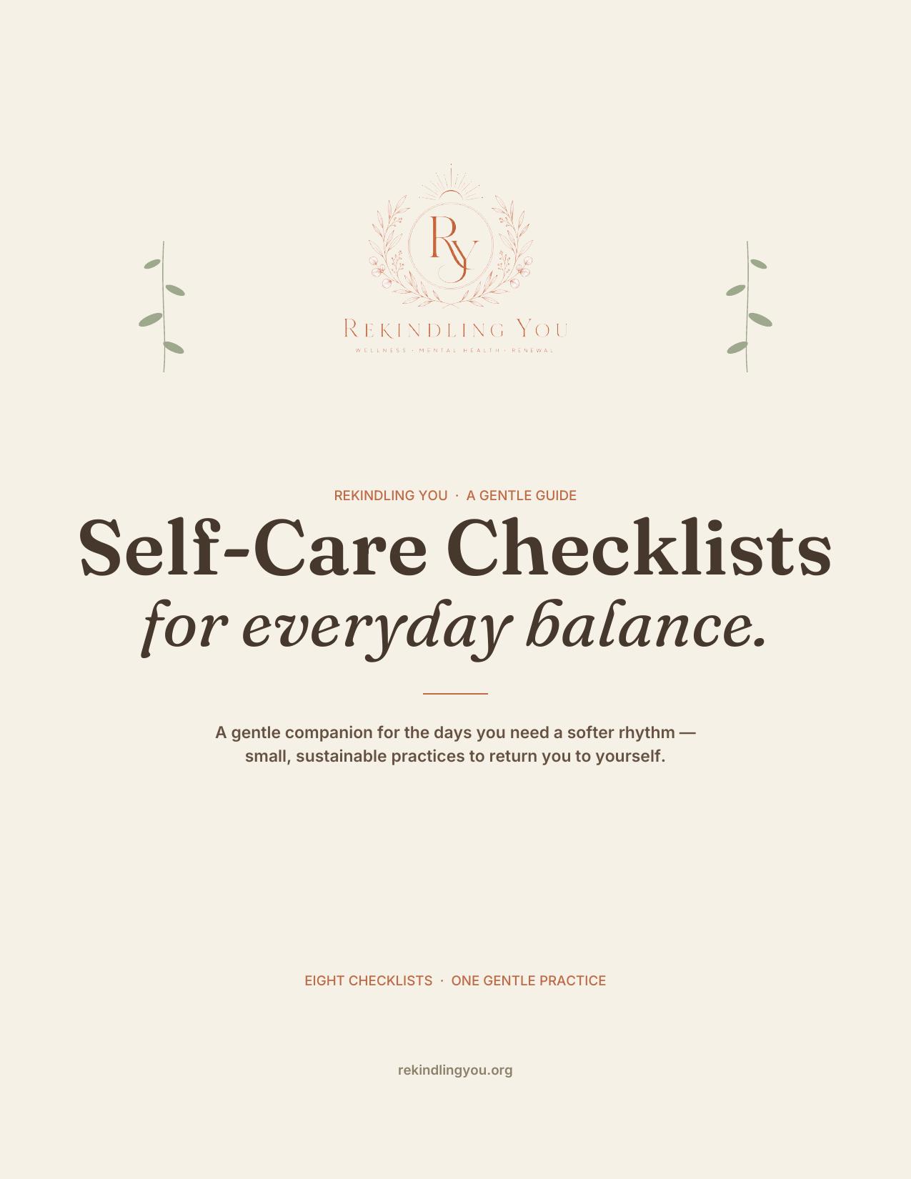 Self-Care Checklists for Everyday Balance cover preview